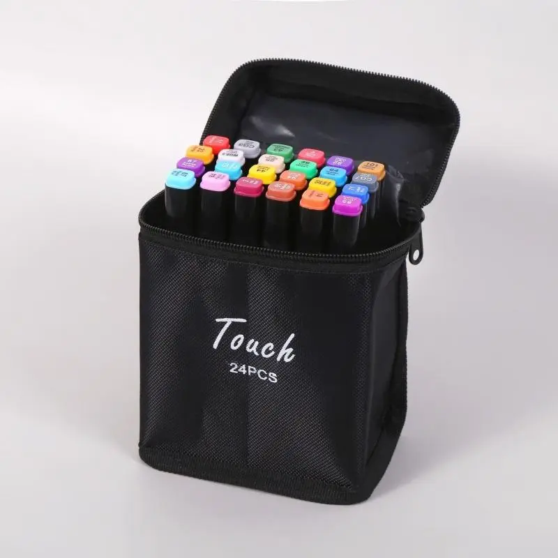 Marker Pen Set with Storage Bag, 1 Set Colorful Children's 24/48 Color Oily Double Headed Pen, Drawing Pens for School Student, Art Supplies【 Multicolor 48pcs/Random Color 24pcs】 4
