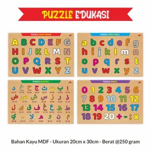 Terlaris!! Puzzle Kayu Hijaiyah Angka Huruf Besar Huruf Kecil