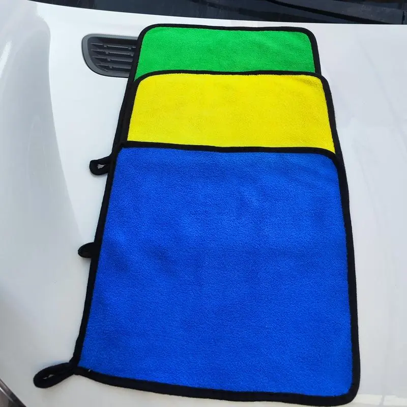 Double-Sided Car Washing Towel Kit, Super Fine Fiber Towel, Portable Small Car Cleaning Rag 7