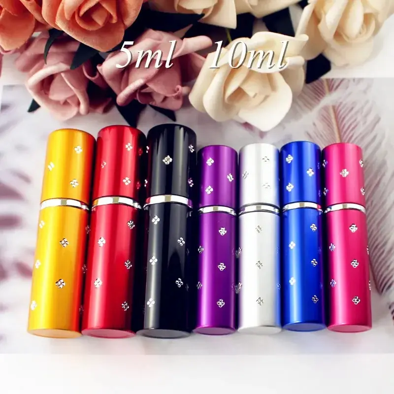 Chai Nước Hoa Cầm Tay Mini, 1 Chiếc, Dung Tích 5ml Và 10ml, Có Thể Nạp Lại, Rỗng, Bình Xịt Nước Hoa, Vỏ Bọc Bơm Mùi Hương Kim Loại, Thích Hợp Đi Du Lịch