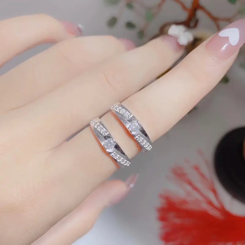 Nhẫn đôi tình yêu nam nữ NĐ457 LTJ bạc ta Tốt đẹp cao cấp 5