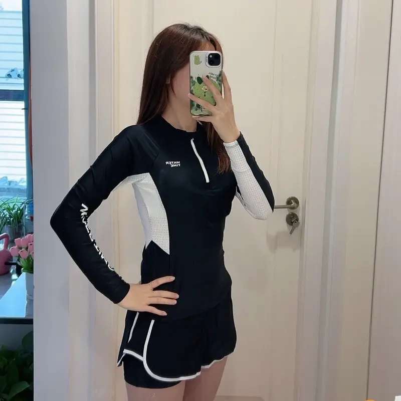 EMMA Đồ Bơi 2 Mảnh Chống Nắng, Bộ Bơi Quần Đùi 2 Lớp Dày Dặn, Kín Đáo, Năng Động Phù Hợp Bơi Lội 7