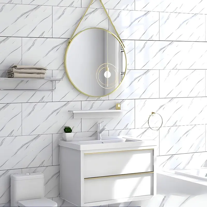 [ COMBO 50 TẤM ] Giấy Dán Tường Chất Liệu PVC Vân Đá Tráng Gương Kích Thước 60x30cm Khả Năng Chống Nước Chống Cháy Chống Ấm Mốc Giúp Trang Trí Phòng Ngủ Phòng Bếp Phòng Khách DTG 7