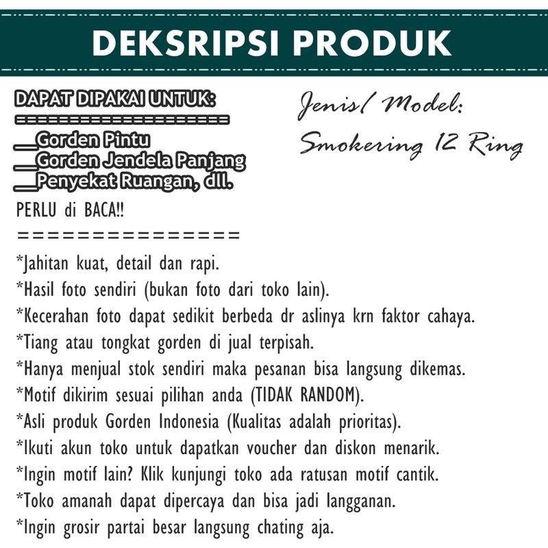 Product Introduction of Gorden Pintu Murah Hordeng Jendela Panjang untuk Ruang Tamu atau Kamar Tidur model Smokring 12 Ring Warna Gold Kuning Kain Katun 28