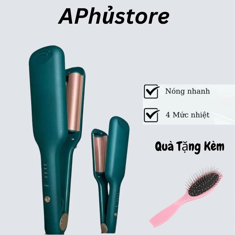 Máy làm tóc uốn xoăn sóng nước HIPPI 2 trục size 25 bằng gốm sứ bảo vệ tóc