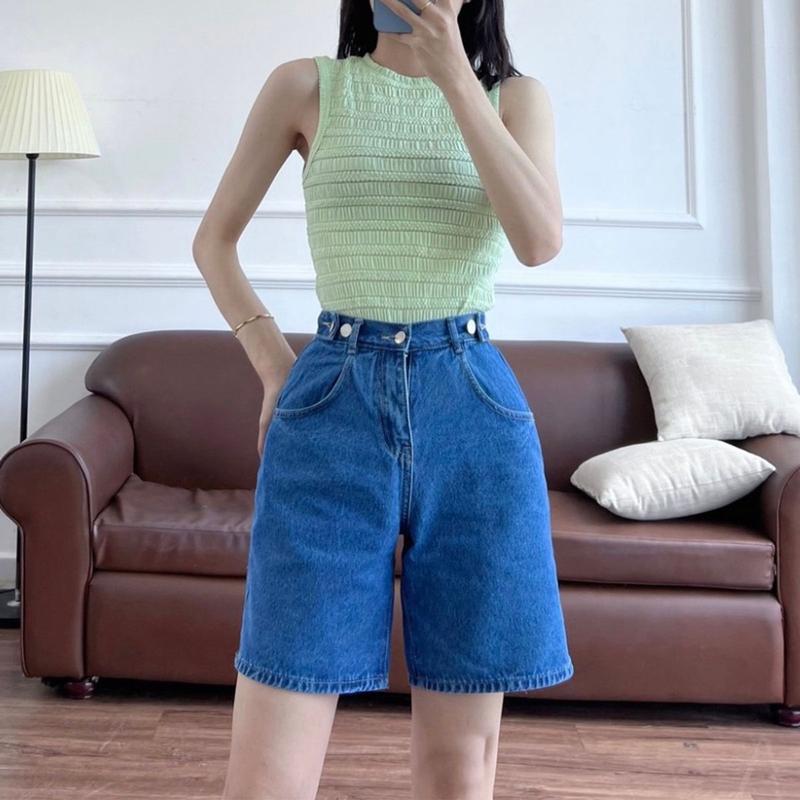 Quần short kaki lưng chun đai chỉnh eo, quần jean lững cạp chun ống rộng có bᶖgsize (KKLC5N) 6