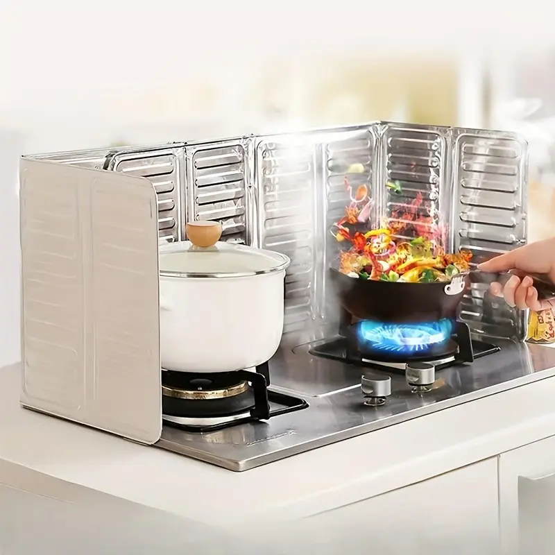Kitchen Stove Splash Guard, 1 Count Foldable Non Stick Heat-resistant Splash Guard, Stove Top Protector, Home Care Supplies 2