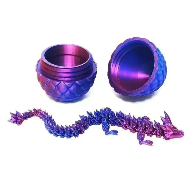 Trứng Rồng In 3D, Mẫu Rồng Có Khớp Nối Toàn Bộ, Có Thể Di Chuyển Và Có Thể Xoay Được, Đồ Chơi Trẻ Em, Trang Trí Để Bàn, 1 / 2 Cái Mô Hình Toy 3