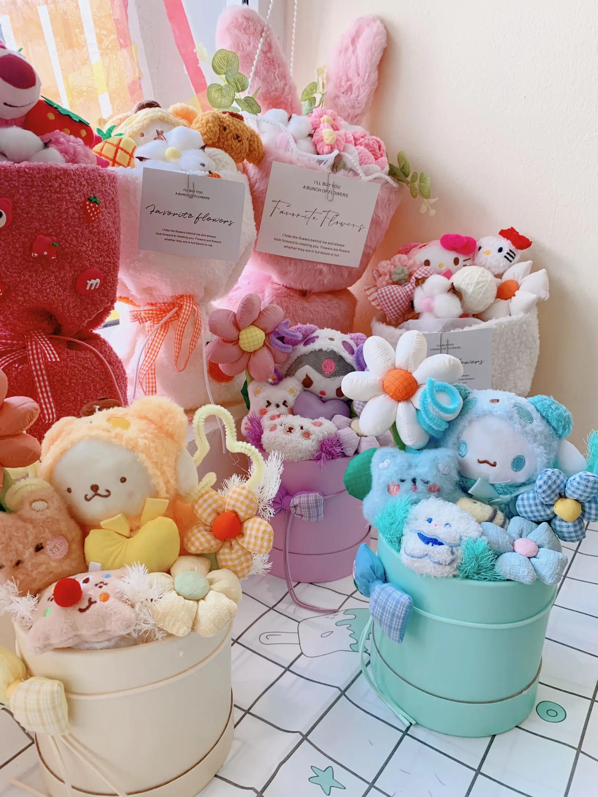 Tổng hợp Bó hoa Gấu Bông quà tặng Dễ thương kèm túi thiệp cao cấp Thú Bông Thú Nhồi Bông Toy