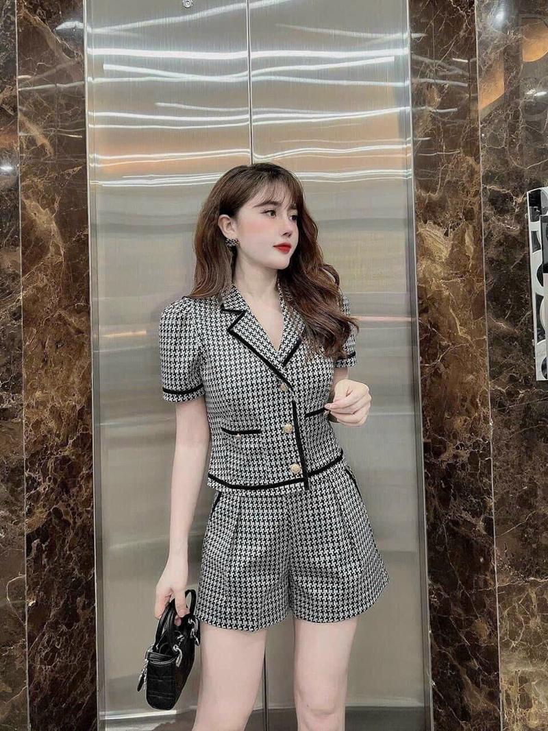 Product Introduction of Set vest áo cộc tay quần sooc thanh lịch Top Nữ Women 4
