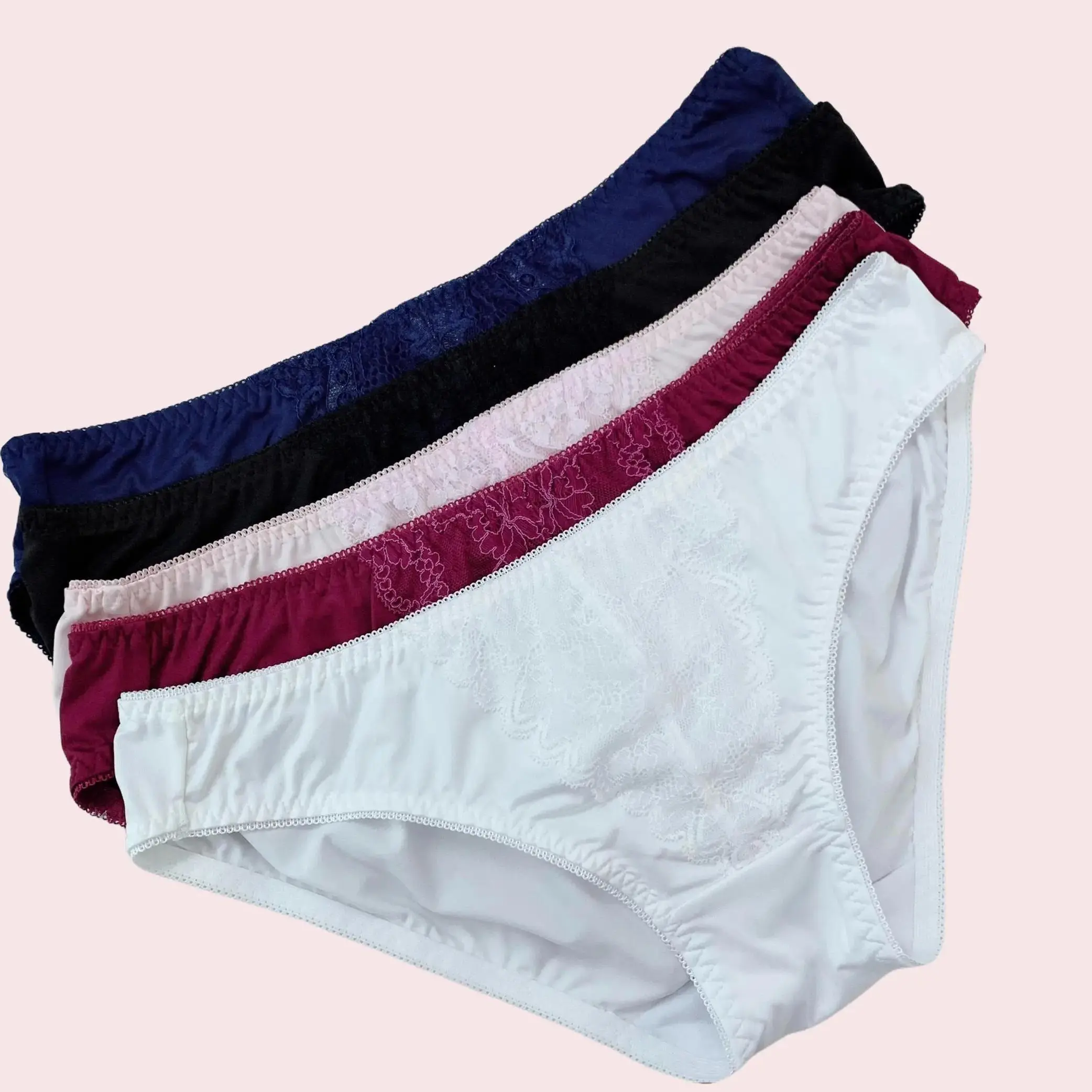 [P001] Quần lót chất liệu thun lạnh phối ren cao cấp Roya combo 7 cái