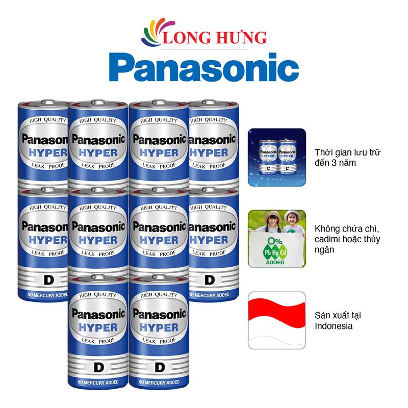 Vỉ Pin than Đại D Panasonic Hyper 1.5V R20UT/2S-V (2 viên/10 viên) - Hàng chính hãng