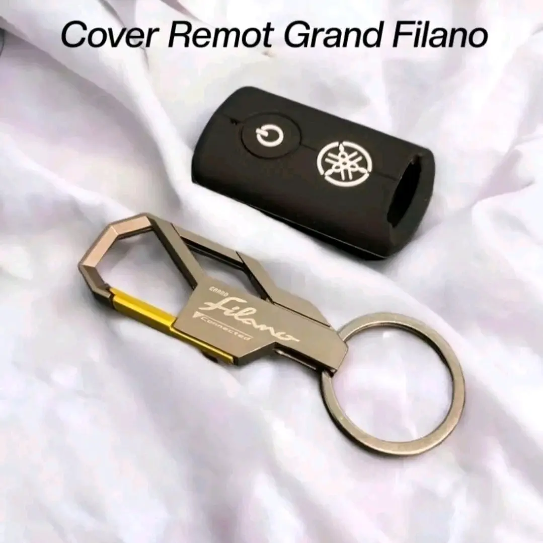 Paket Gantungan Kunci Logo Grand Filano Plus Sarung Silicon Remote Keyless Logo Yamaha