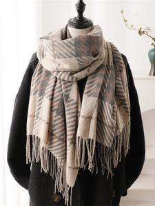 Plaid Pattern Tassel Decor Scarf,british Style Imitation Scarf and Shawl, Casual Soft Warm Shawl for Women & Men, Fashion Accessories for Daily Wear