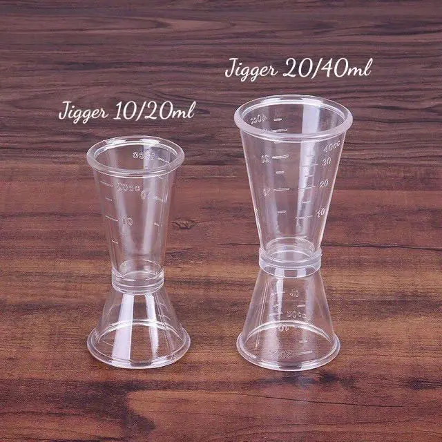 Ly đong định lượng Jigger nhựa cao cấp 2 đầu có chia vạch loại 10/20ml và 20/40ml 0
