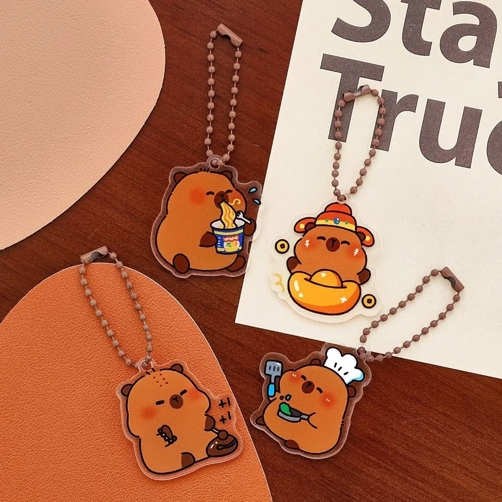 2024 Cartoon Capybara Keychain Pendant Cute Acrylic Acrylic Keychain Keychain Decoration for Girl