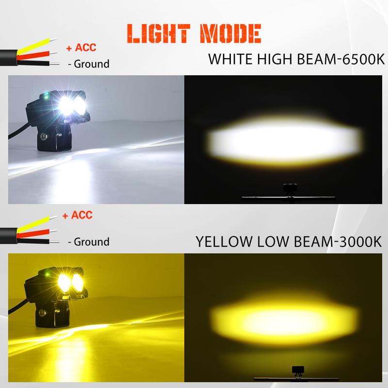 Product Introduction of 2PCS Lampu Tembak Lampu Sorot 2 Mata lampu mobil SQL Lampu Tembak LED Laser SQL OWL Laser LED D3 SQL 2 Mata Putih Kuning Car Kabel Truk 5