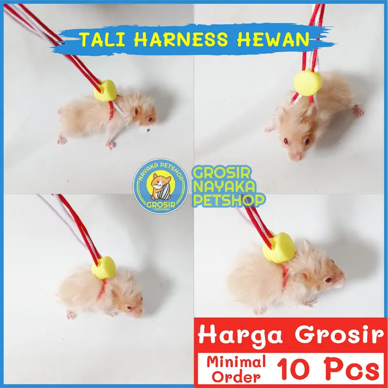 NAYAKA GROSIR Harness Hamster Tali Tuntun Tupai Harnes Badan Sugar Glider Gerbil Bajing Marmut Kelinci 2