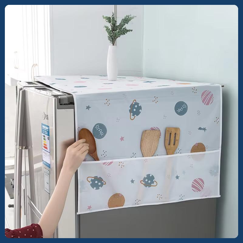 Tấm Che Tủ Lạnh, Chất Liệu Vải, Chống Thấm Nước, Chống Bụi, Thích Hợp Cho Tủ Lạnh Một Và Hai Cửa, Túi Đựng Đồ, Bảo Quản, Gia Dụng 0