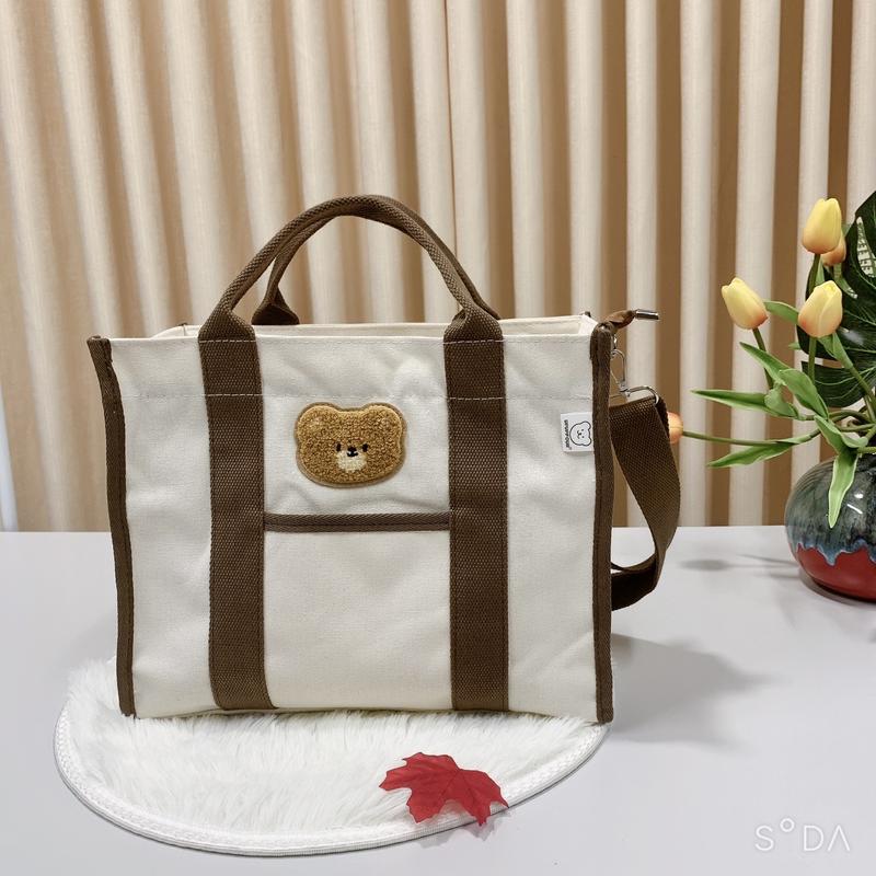Túi xách bỉm sữa hình chú gấu dây quai đeo vải dù hàng đẹp phong cách Hàn Quốc Balo