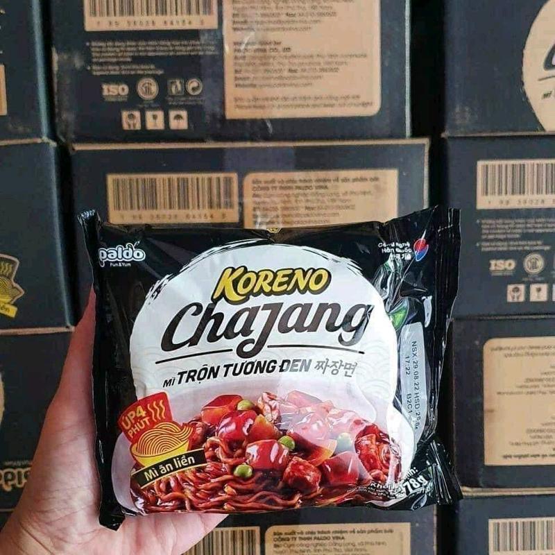 Thùng 20 gói mỳ trộn tương đen PALDO Siêu ngon Food mì trộn hằng du mục mituong den koreno jumbo