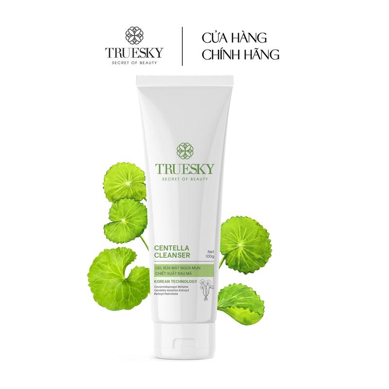 Bigsize - Gel rửa mặt cho da mụn Truesky Centella Cleanser chiết xuất rau má 100g