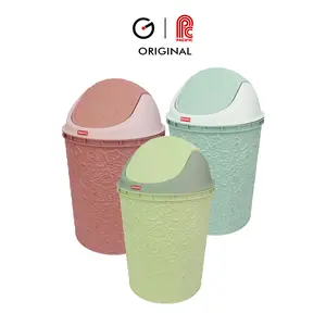 PACIFIC Tempat Sampah Batik Plastik Size M 22 x 35 CM Tutup Ayun Dustbin Plastic PP TEMPAT-SAMPAH-BATIK