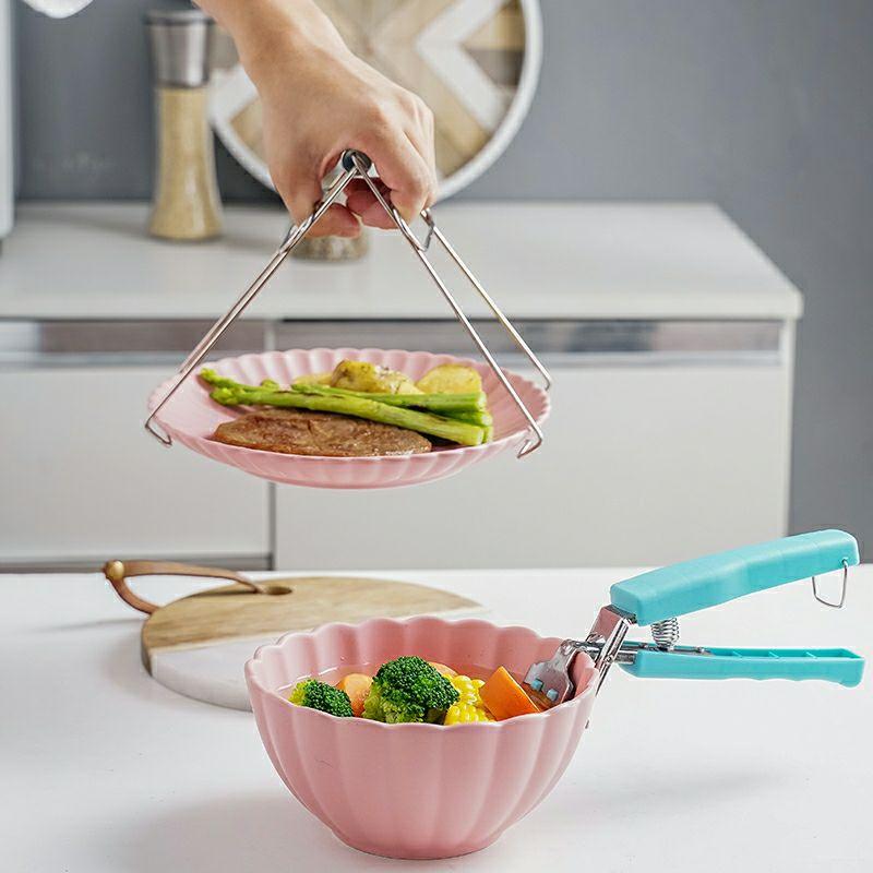 Kẹp Gắp Đồ Nóng Bằng Inox Cán Nhựa Chống Nóng lúc  lắc 3
