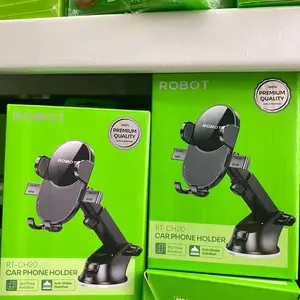 ROBOT Car Holder RT-CH20 Black Rotatable For Smartphone Backseat Car Stand Holder