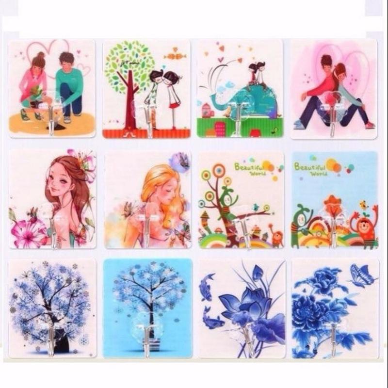 Móc Dán Tường Siêu Dính Chịu Lực Tốt In Hình 3D Độc Đáo. 6