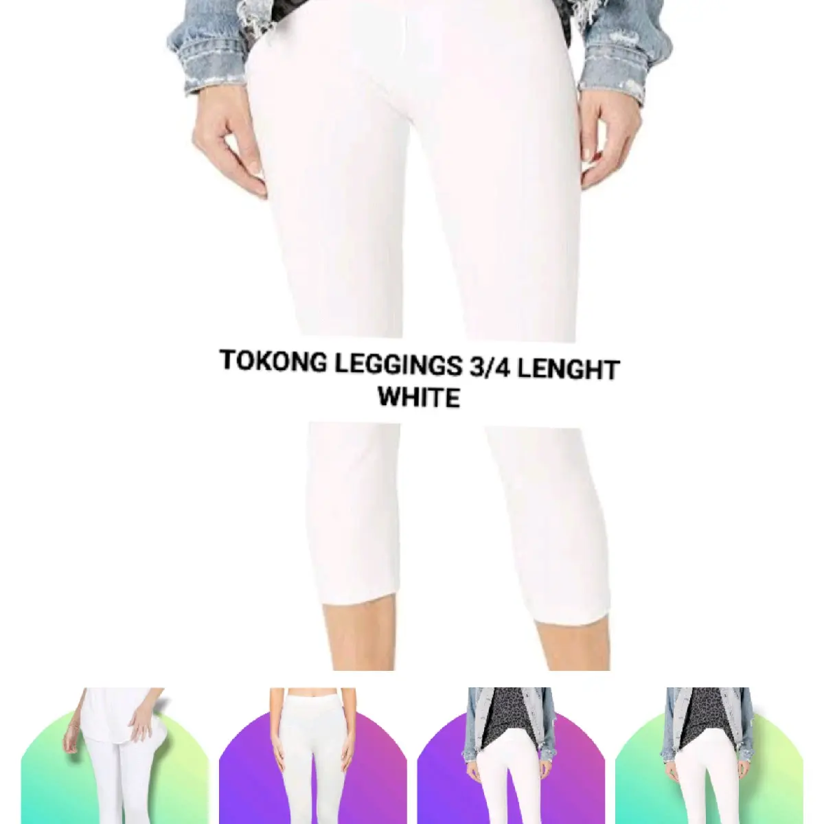 TOKONG LEGGINGS FOR WOMAN 3/4 LENGTH CAPRI WHITE