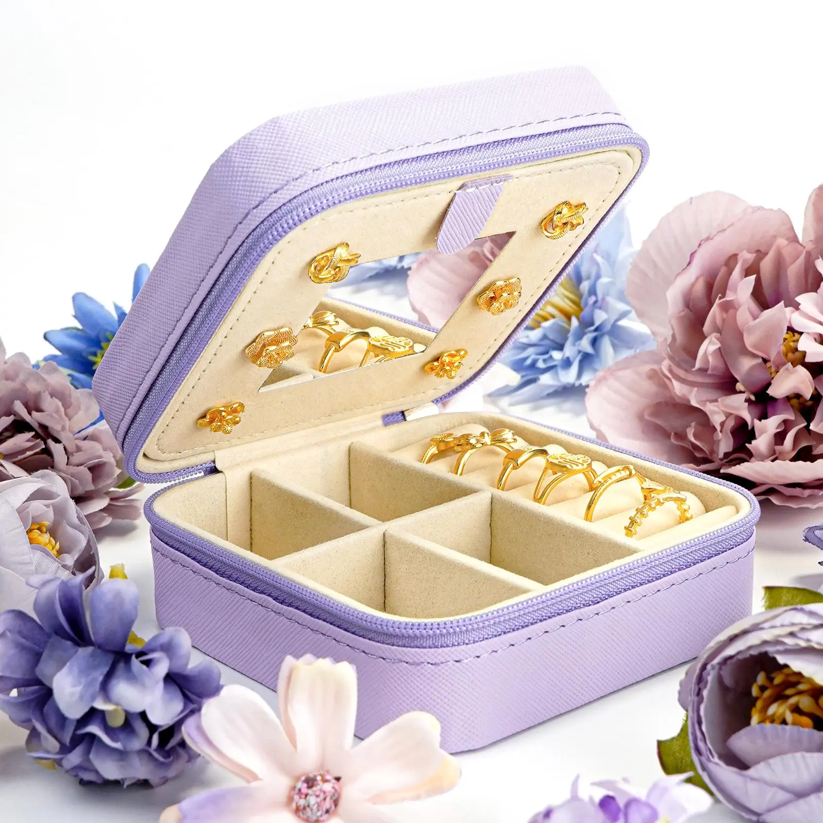 Portable Jewelry Storage Box, 1 Count Multi Grid Jewelry Organizer, Jewelry Storage Box for Earrings, Necklace, Bracelet