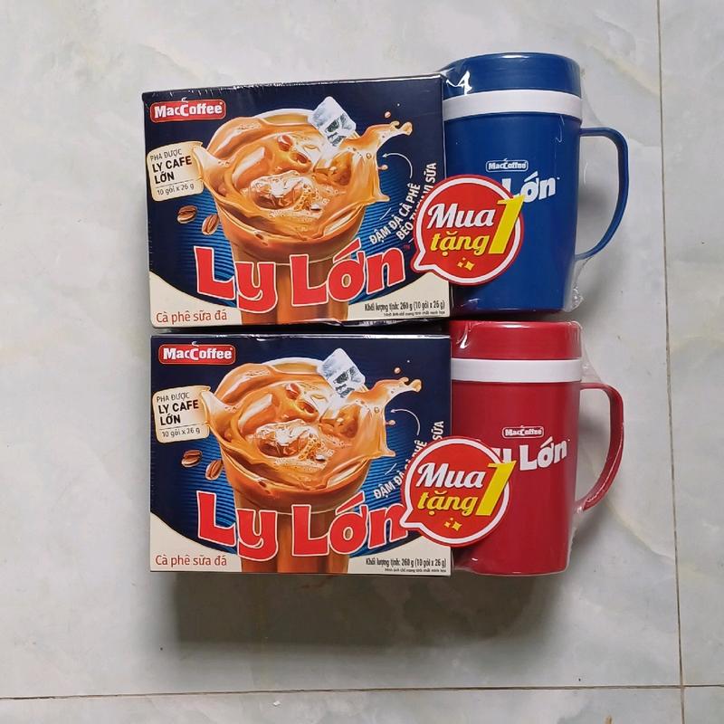 Combo 10 hộp Cà phê phố sữa đá Ly Lớn ( mỗi hộp 10 gói ×26g) tặng 10 ca 350ml