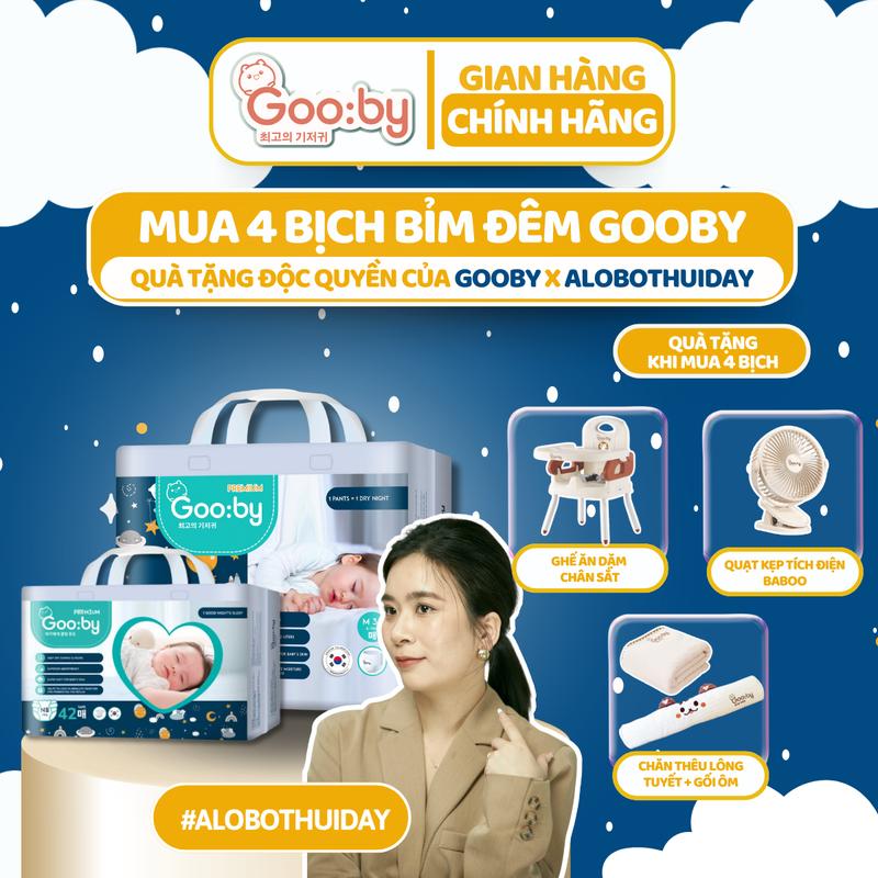 [Alobothuiday] [Combo 4] Tã/bỉm Gooby Premium Ban Đêm mềm mại, an toàn, siêu thấm hút size NB/S/M/L/XL/XXL/XXXL cho bé từ 4kg - 24kg + TẶNG QUÀ