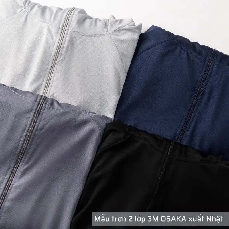 Áo chống nắng 2 lớp viền tay nam nữ vải kim cương mềm mịn (45-95kg) 4