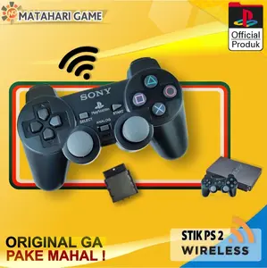 【MG】Stik PS2 Wireless Stik Playstation2 Wireless Tanpa Kabel OP Hitam〖COD〗