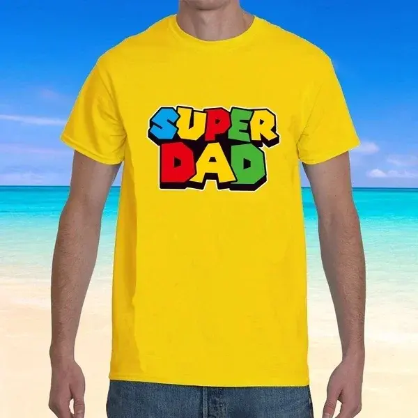 New Super Daddy 100 Pure Cotton T-shirt Super Mom Men's And Women's T-shirt Father's Day Gift Couple High-quality Casual Wear