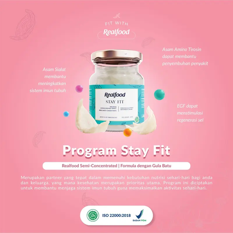 Realfood Stay Fit 12 Jar Minuman Sarang Walet Vitamin BPOM Imun Booster 12 Hari Praktis untuk Keluarga Realfoodfam 3
