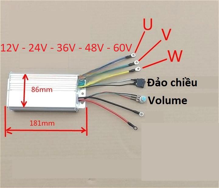 Bộ Điều tốc Động Cơ Brushless BLDC 12V - 24V - 36V - 48v - 60v 30A, điều tốc motor không chổi than