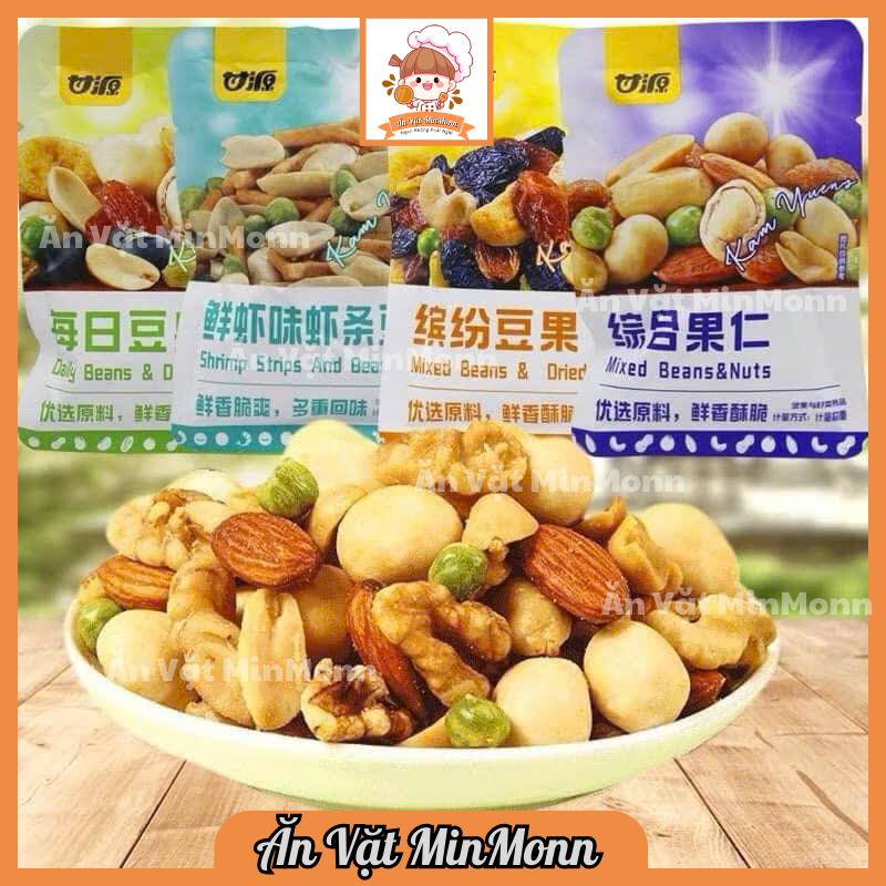 (Nội Địa) [2kg 66-68 gói] Hạt Mix Gói Dinh Dưỡng GANYUAN - Mix Trái Cây Sấy Giòn - Hạt Ngũ Cốc Sấy Khô Mix Vị Nội Địa hạt  đậu Food Ăn Vặt Nuts