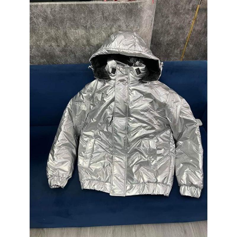 Áo khoác phao bạc nam nữ Dolce poly - Khoác bóng dập vân chữ Wecome trần bông lót gió 3 lớp mũ zip boy phố hót trend2023 Kem Menswear , Áo phao bạc aokhoac nam