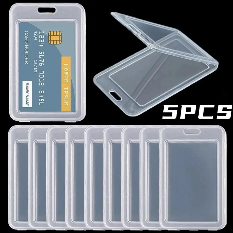 5Pcs Waterproof Transparent Card Cover Women Men Student Bus Card Holder Case Business Credit Cards Bank ID Card Sleeve Protect