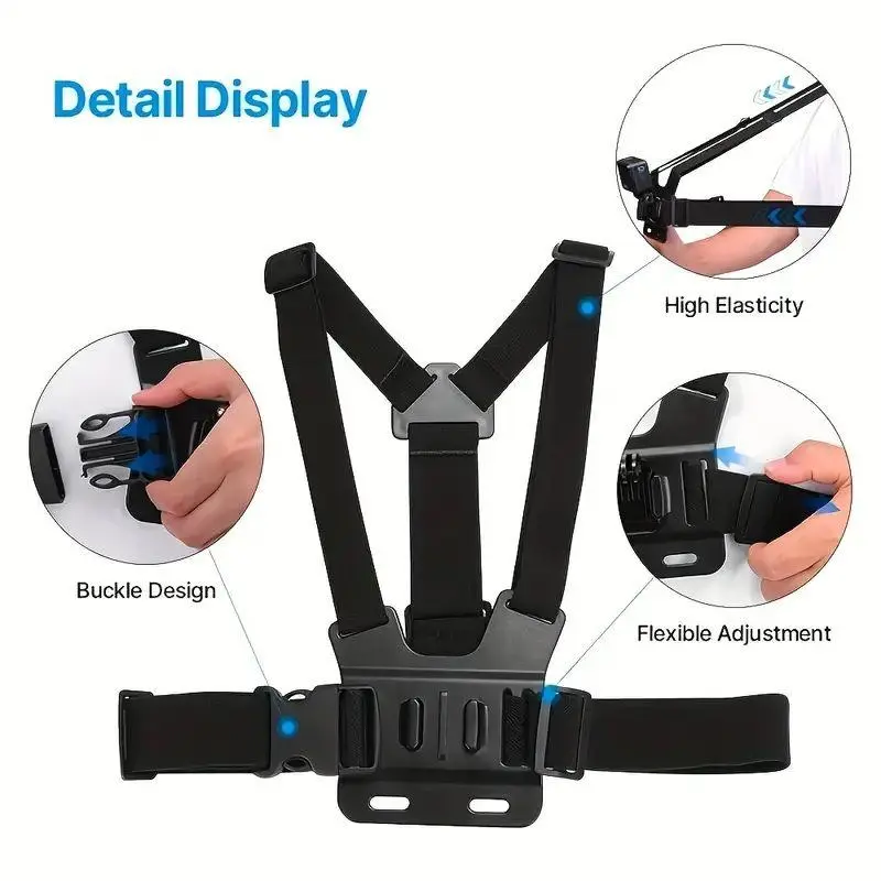 Kit de montaje con correa para cámara de acción y clip para teléfono, compatible con GoPro, Osmo Action y smartphones, accesorios para cámaras deportivas ELECCIONES - Foto 4