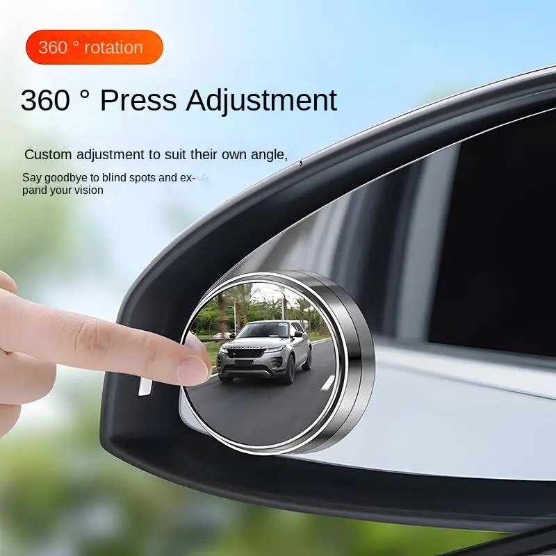 2 Pieces, Car Rearview Small Round Mirror, Rearview Mirror Auxiliary Mirror, 360-Degree HD Blind Spot Tool, Waterproof Reflective Mirror, Waterproof Rearview Mirror Full View Adjustable Blind Spot Mirror.