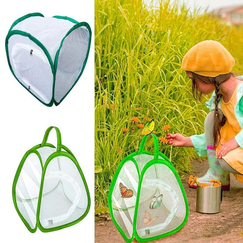 Product Introduction of Durable Green Collapsible Insect Cage Transparent Mesh Zipper Opening Plant Insect Screen Insect Habitat Feeding Box Reptile Pets Cage Farm 11