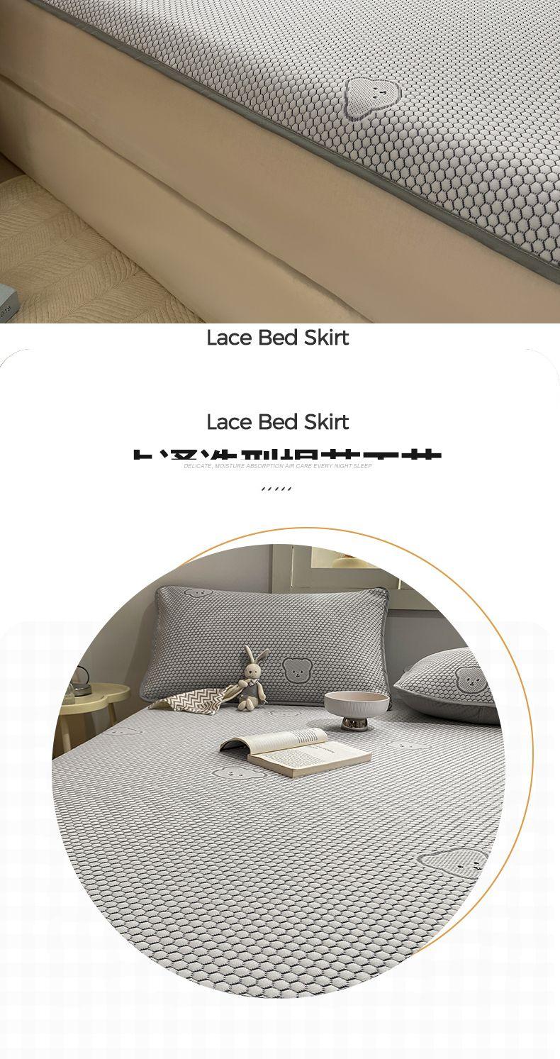 Product Introduction of 2025 Summer Ice Bean Cooling Mat Three-Piece Set Bed Cover Children's Ice Silk Bed Single Student Dormitory Air Conditioning Soft Mat Mattress 9