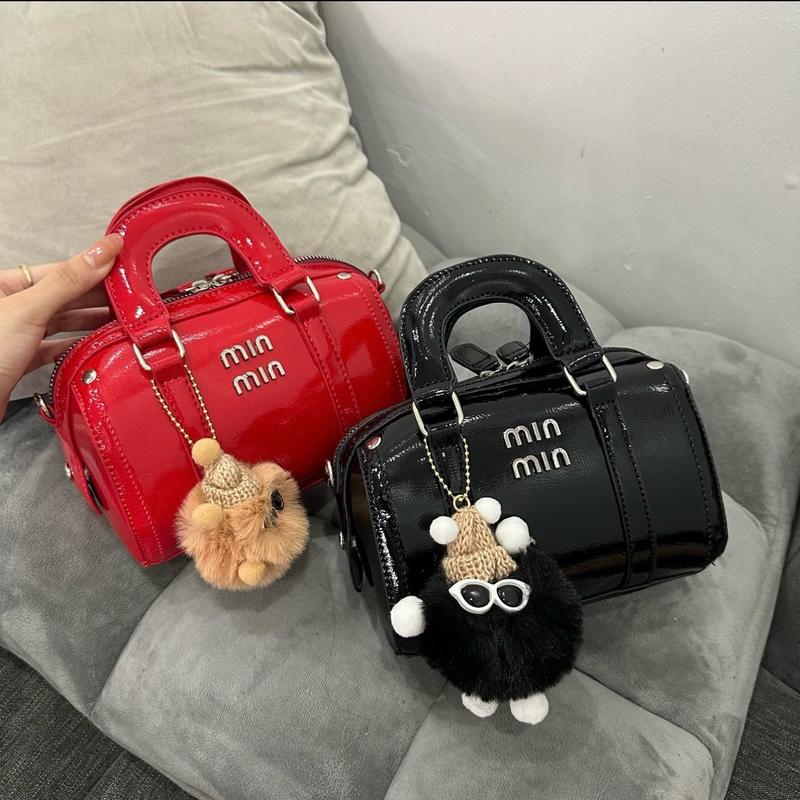 Túi xách nữ dáng trống cầm tay, đeo vai, đeo chéo hàng QC size 19cm cực xinh, 3 ngăn + dây đeo + “KHĂN LỤA +MÓC TREO” Bag Da, “mã Min Min”.