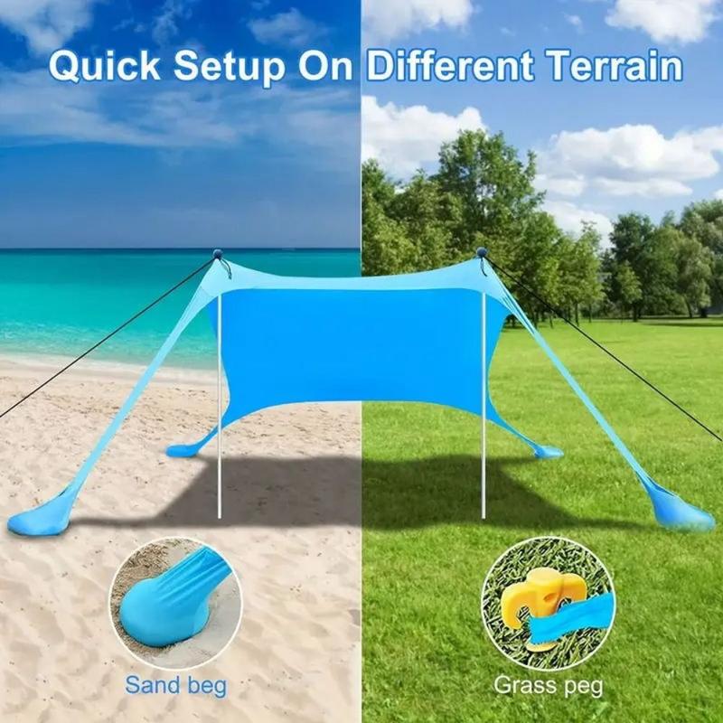 GANCIHAWENHUA Canopy Sun Shade Sunshade Beach Stretch Tent Portable UV Resistant Outdoor Beach Tent Windproof with Carry Bag Camping Sun Shelter Sun Protection Equipment 7
