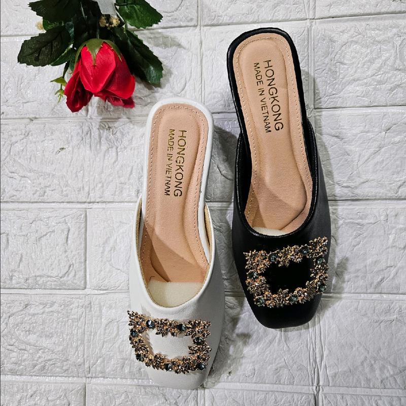 sục 5p mũi vuông  khóa xoàn 7 màu da Shop MyLe77 giày DéP Nữ depnuhottrend 2023 sandal thoitrang