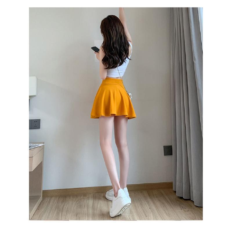 Product Introduction of Elastic Waist Pleated Skirt Large Size Extra Short Bubble Non-Lined Stretch Skirt Pleated Skirt for Plump Girls Womenswear Bottom Lingerie Comfort 3